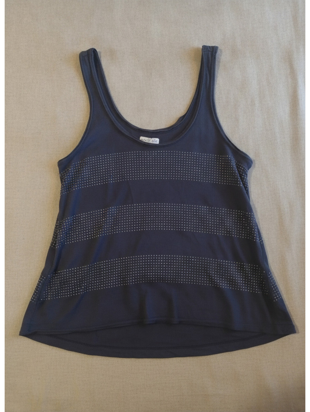 Aeropostale Navy Blue Silver Studded Stripe Scoop Neck Tank Top Size Medium